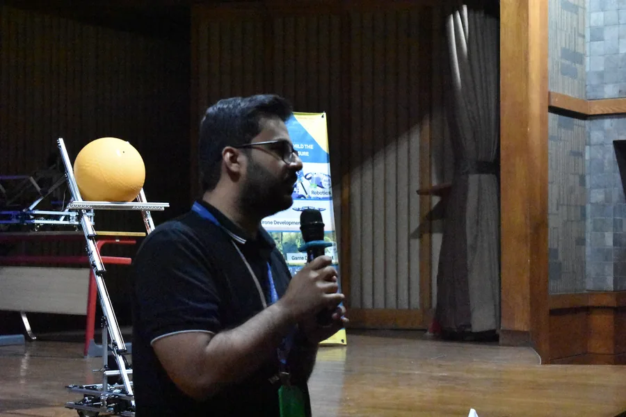 Waqas Mahroof speaking at a STEM event