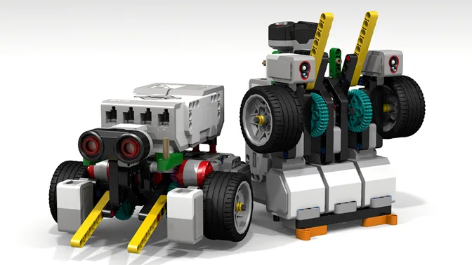 A constructed EV3-style educational robot