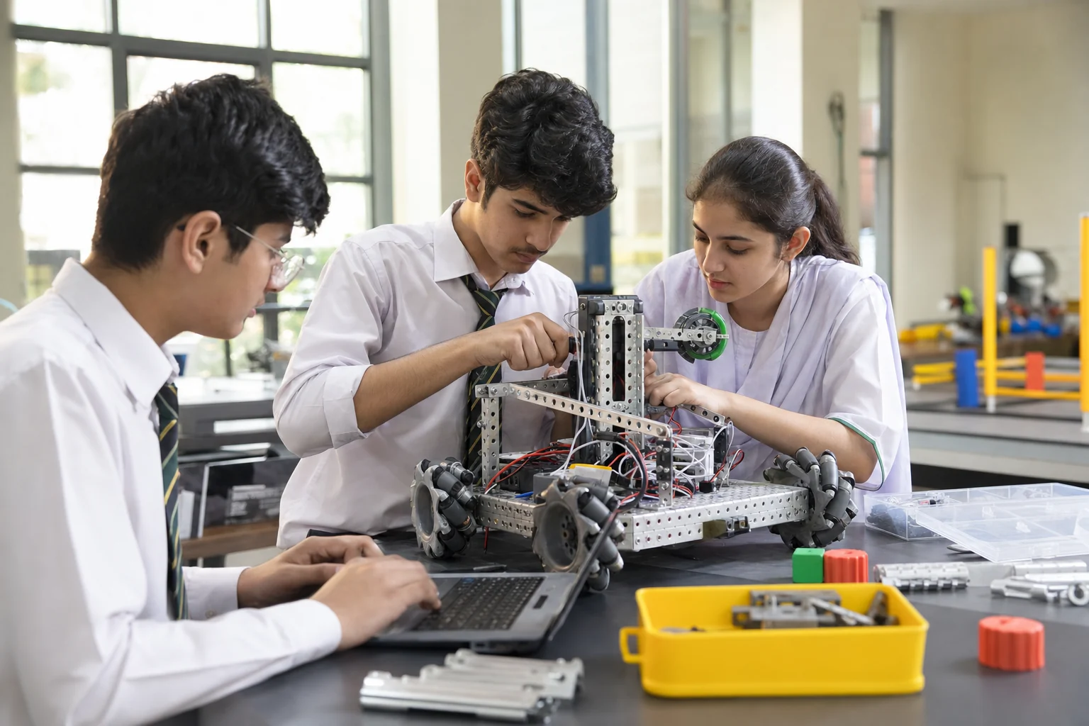 REV Robotics mechanism used for student engineering work
